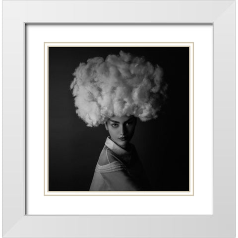 Nilofar White Modern Wood Framed Art Print with Double Matting by Hamidnezhad, Amin