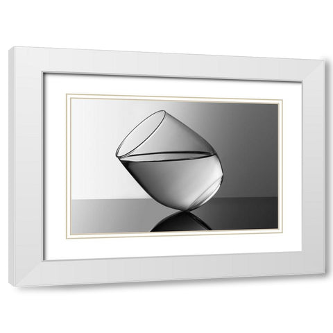 Glass White Modern Wood Framed Art Print with Double Matting by Matsumura, Naoki