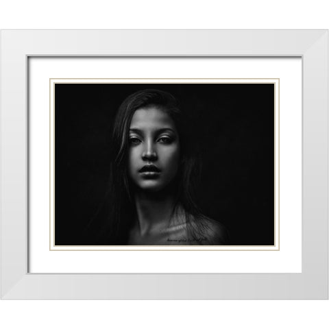 Anna White Modern Wood Framed Art Print with Double Matting by Rise, Zachar