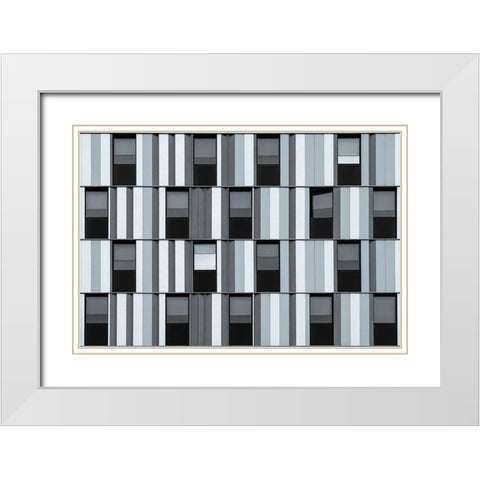 Repetitive Patterns White Modern Wood Framed Art Print with Double Matting by Vangindertael, Luc