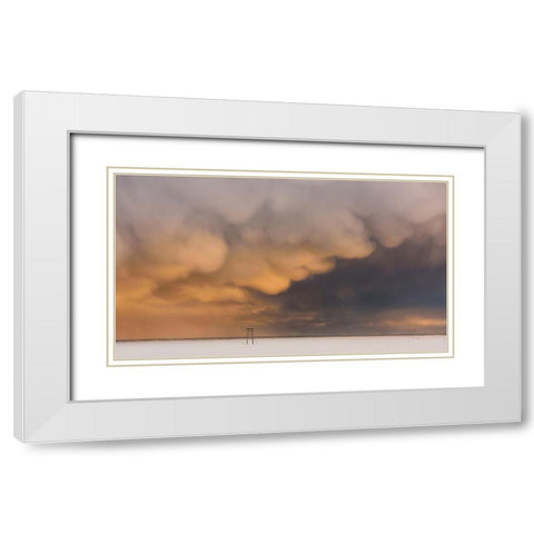 Sunset Clouds White Modern Wood Framed Art Print with Double Matting by Li, Austin