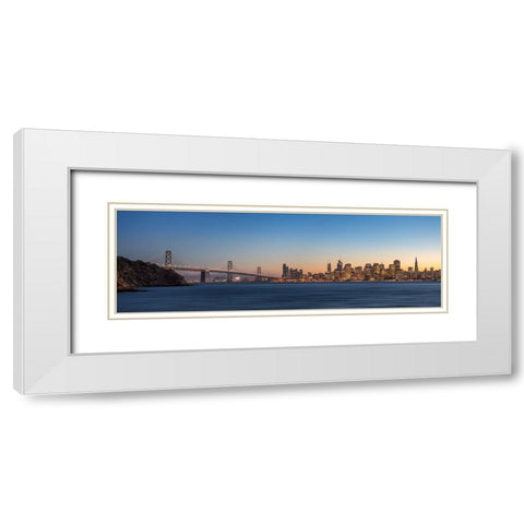 San Francisco White Modern Wood Framed Art Print with Double Matting by Fegari