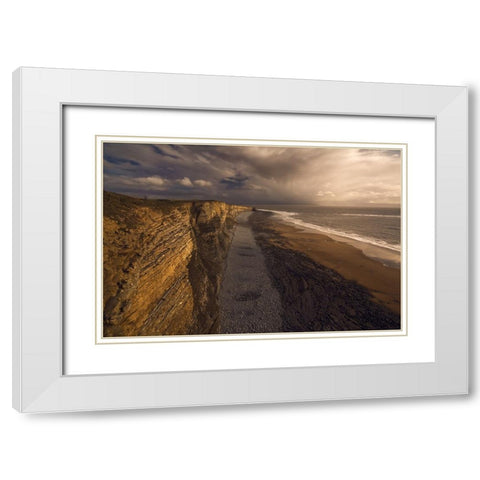 A Walk White Modern Wood Framed Art Print with Double Matting by Lach, Milos