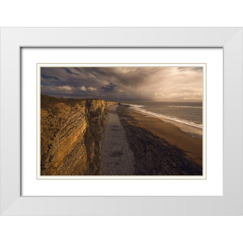 A Walk White Modern Wood Framed Art Print with Double Matting by Lach, Milos