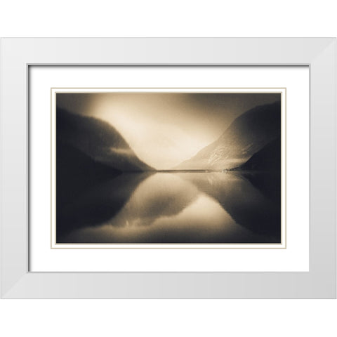 Glow In The Dark White Modern Wood Framed Art Print with Double Matting by Davidsson, Gustav