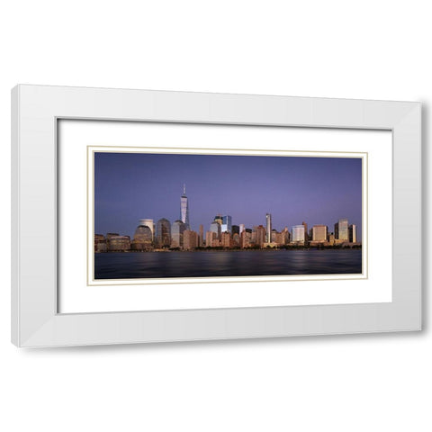 M A N H A T T A N White Modern Wood Framed Art Print with Double Matting by Fegari