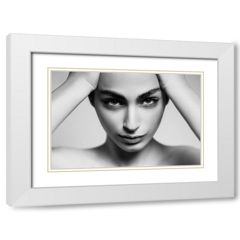Bravo White Modern Wood Framed Art Print with Double Matting by Hamidnezhad, Amin