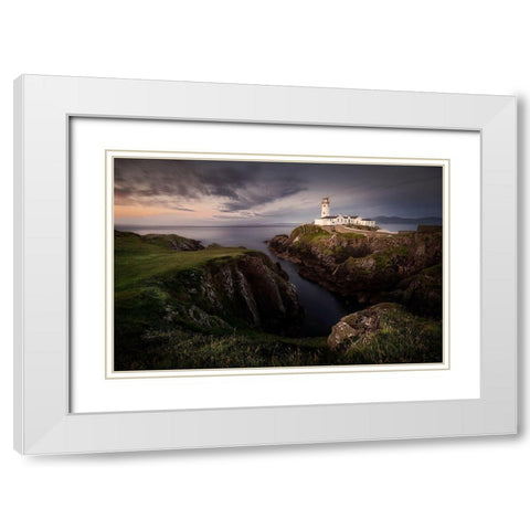 Fanad Head White Modern Wood Framed Art Print with Double Matting by Romero Angueira, Yolanda