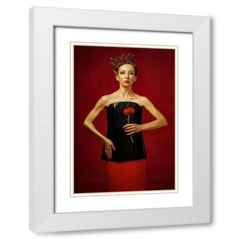 Untitled White Modern Wood Framed Art Print with Double Matting by Smirnov, Sergei