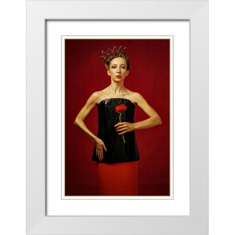 Untitled White Modern Wood Framed Art Print with Double Matting by Smirnov, Sergei