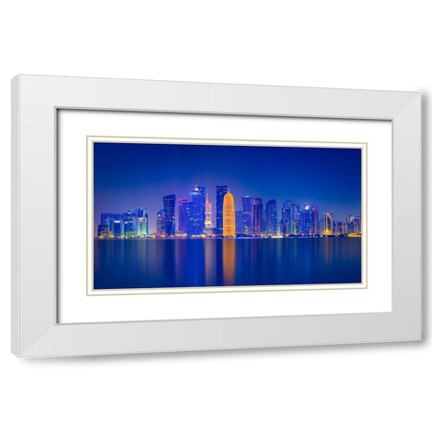Urban Illusion White Modern Wood Framed Art Print with Double Matting by Zheng, Michael