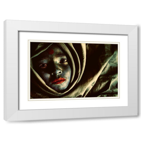 Untitled White Modern Wood Framed Art Print with Double Matting by Meir Levi, Miki