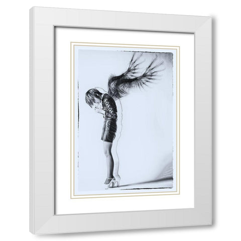 Fallen Angel White Modern Wood Framed Art Print with Double Matting by Kiyota, Daisuke