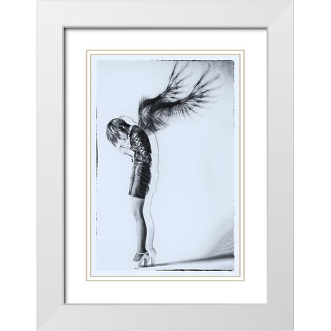 Fallen Angel White Modern Wood Framed Art Print with Double Matting by Kiyota, Daisuke