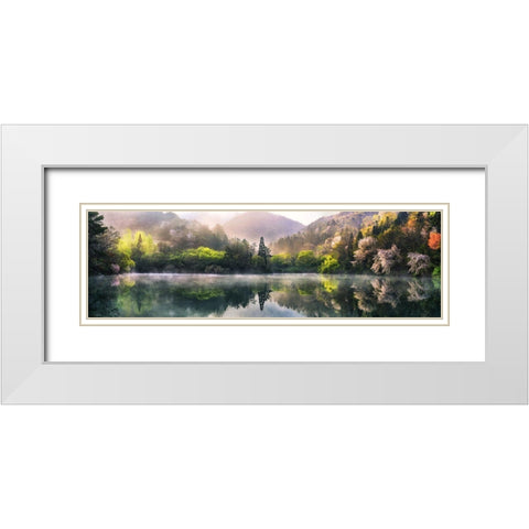 Morning Calm White Modern Wood Framed Art Print with Double Matting by Seo, Tiger