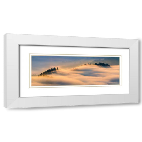 Misty Morning White Modern Wood Framed Art Print with Double Matting by Kruczynski, Wojciech