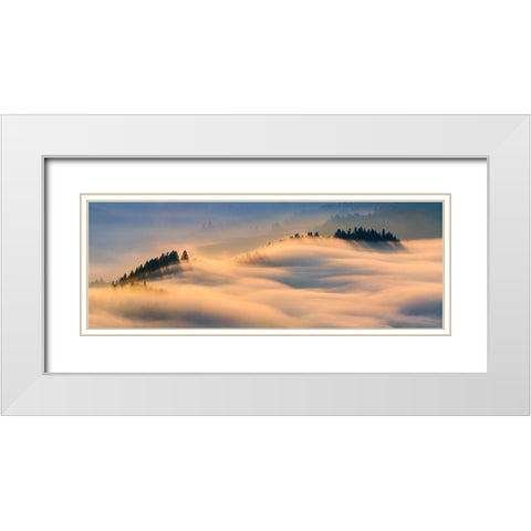 Misty Morning White Modern Wood Framed Art Print with Double Matting by Kruczynski, Wojciech