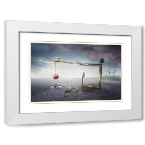 Balance White Modern Wood Framed Art Print with Double Matting by Cakovsky, Peter