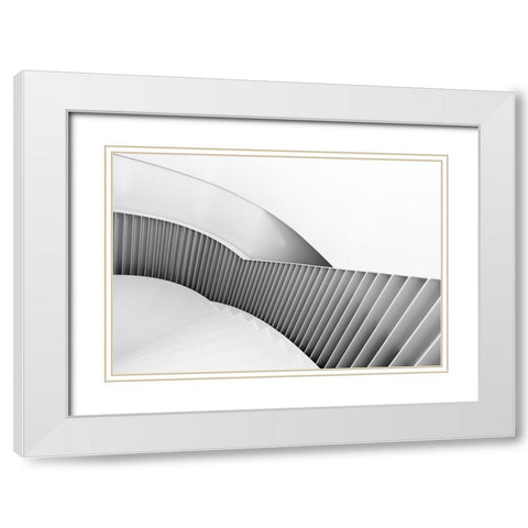 From The Right White Modern Wood Framed Art Print with Double Matting by Van Son, Greetje