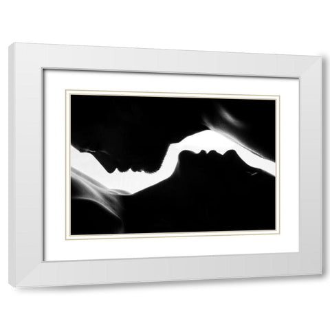Men A Women White Modern Wood Framed Art Print with Double Matting by Dashtrazmi, Hamze