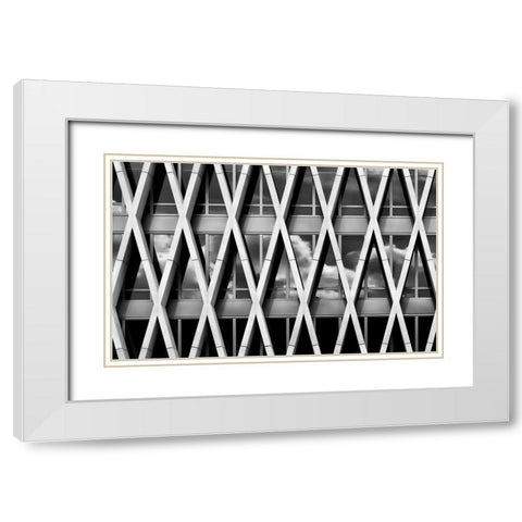 Skyscraper White Modern Wood Framed Art Print with Double Matting by Stalmans, Luc