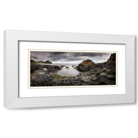 The Giants Causeway White Modern Wood Framed Art Print with Double Matting by Romero Angueira, Yolanda