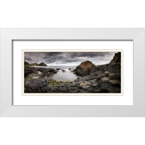 The Giants Causeway White Modern Wood Framed Art Print with Double Matting by Romero Angueira, Yolanda