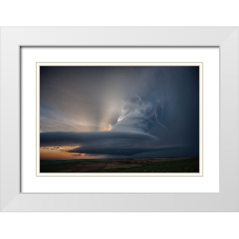 Nebraska Summer White Modern Wood Framed Art Print with Double Matting by Fisher, Alexander