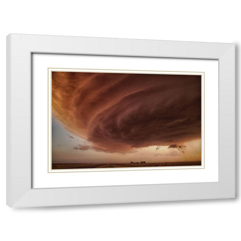 The Pink Storm White Modern Wood Framed Art Print with Double Matting by Fisher, Alexander