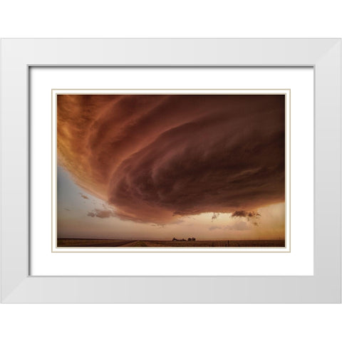 The Pink Storm White Modern Wood Framed Art Print with Double Matting by Fisher, Alexander