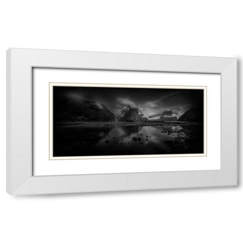 Milford Sound White Modern Wood Framed Art Print with Double Matting by Graeme