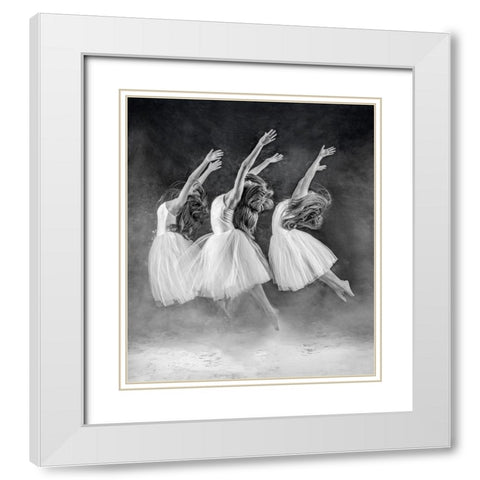 The Three Dancers White Modern Wood Framed Art Print with Double Matting by Pentony Ma, Pauline
