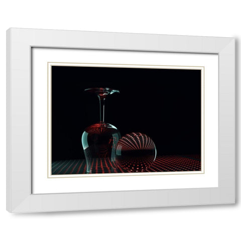 Shapes In Red White Modern Wood Framed Art Print with Double Matting by Westum, Heidi