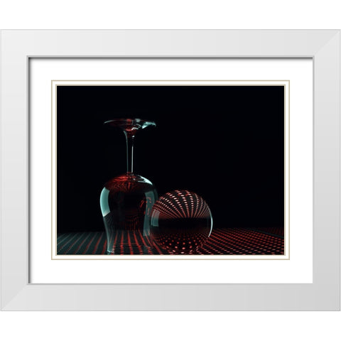 Shapes In Red White Modern Wood Framed Art Print with Double Matting by Westum, Heidi