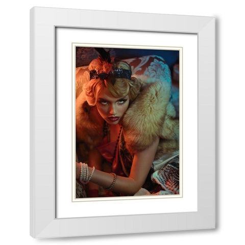 Reflection. Winter White Modern Wood Framed Art Print with Double Matting by July, Ravena