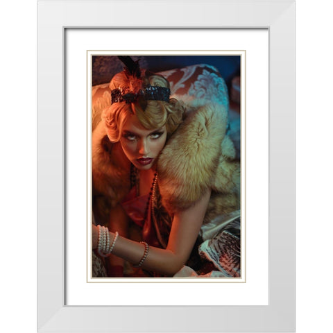 Reflection. Winter White Modern Wood Framed Art Print with Double Matting by July, Ravena