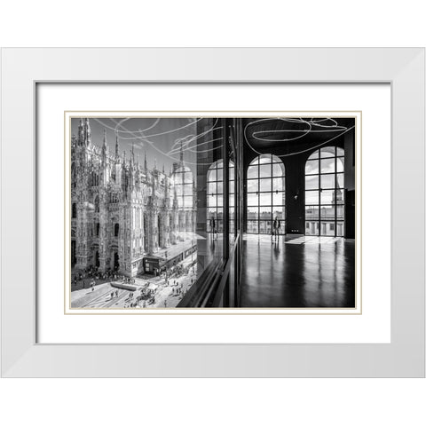 Novecentos Reflections White Modern Wood Framed Art Print with Double Matting by Tagliarino, Marco
