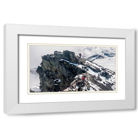 On Joffre Peak White Modern Wood Framed Art Print with Double Matting by Raber, Daniel