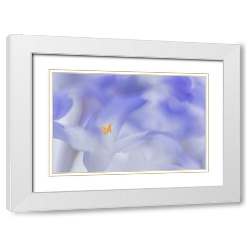 Blue Waves White Modern Wood Framed Art Print with Double Matting by De Hoog, Roelof