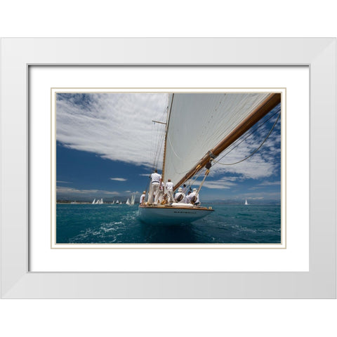 Close Following White Modern Wood Framed Art Print with Double Matting by Pelissier, Marc
