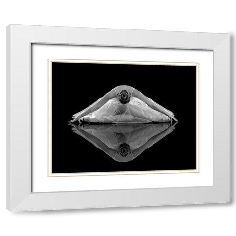 Ballerina Reflection White Modern Wood Framed Art Print with Double Matting by Pentony Ma, Pauline