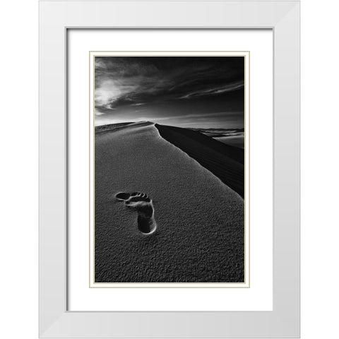 Here White Modern Wood Framed Art Print with Double Matting by Jacobs, Lydia