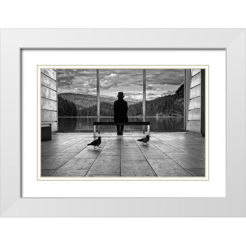 Waiting For Tomorrow White Modern Wood Framed Art Print with Double Matting by Deste, Francesco