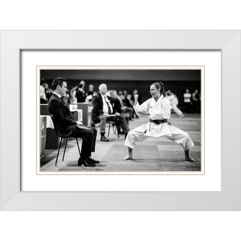 Wake Up!!! White Modern Wood Framed Art Print with Double Matting by Rebro, Marcel