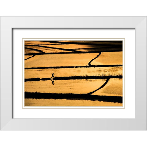 Rice White Modern Wood Framed Art Print with Double Matting by Nisan Kandilcioglu, Ummu