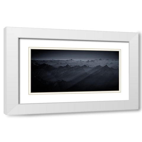 Sunrise Over The Karakoram White Modern Wood Framed Art Print with Double Matting by Van Hoecke, Martin