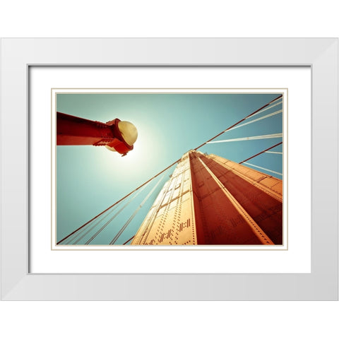 Golden Gate White Modern Wood Framed Art Print with Double Matting by Steinkopff, Robert