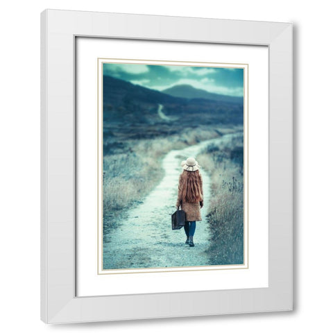 On The Way White Modern Wood Framed Art Print with Double Matting by Russocka, Magdalena