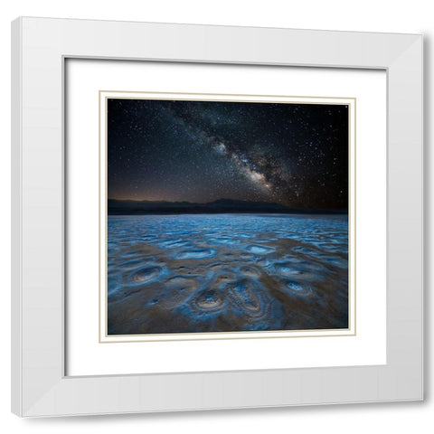 Planet X White Modern Wood Framed Art Print with Double Matting by Fan, John
