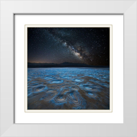 Planet X White Modern Wood Framed Art Print with Double Matting by Fan, John
